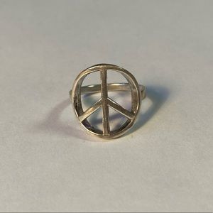 Sterling Silver Peace Sign Ring